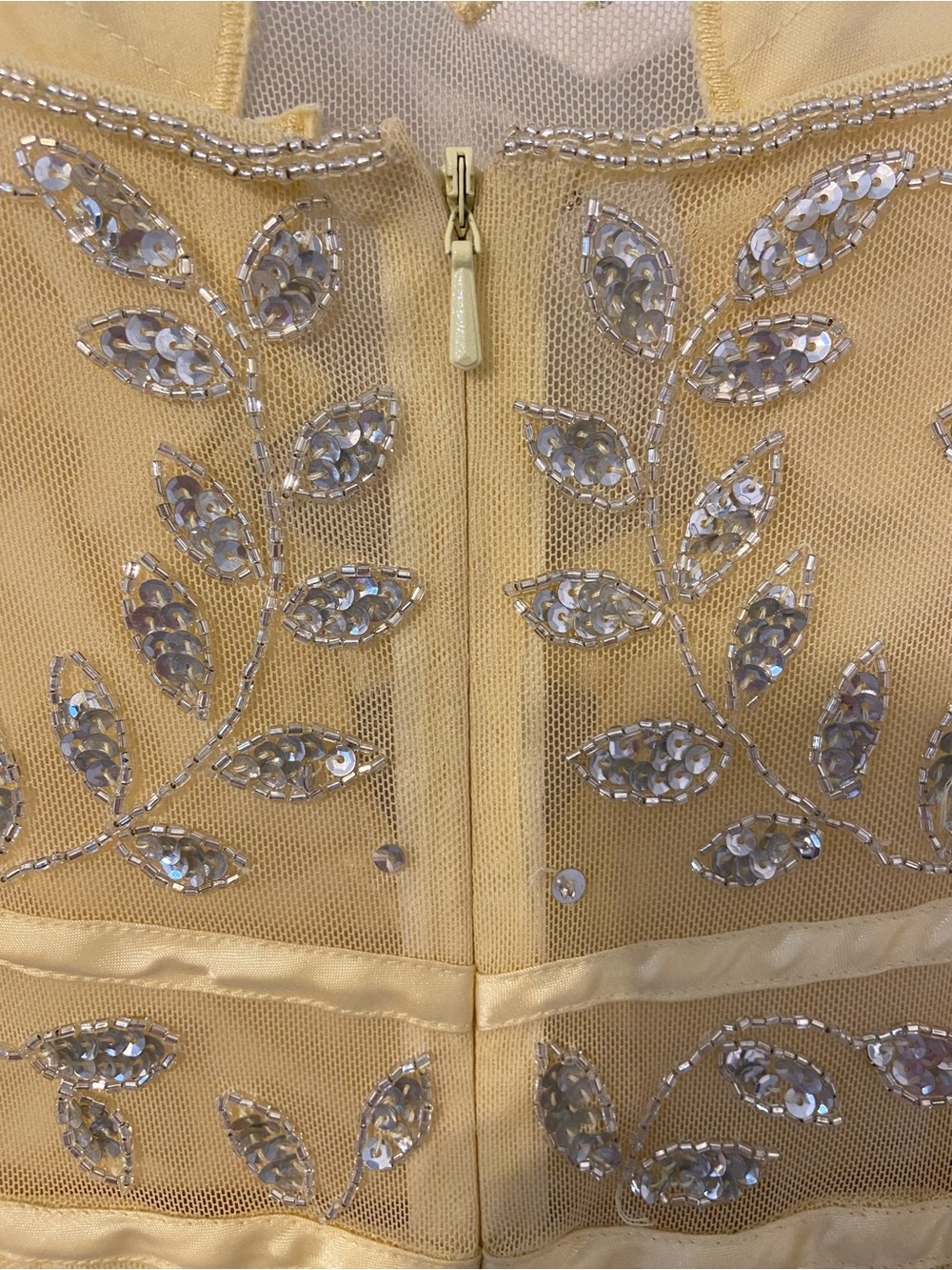 Cache Vintage Y2K Butter Yellow Beaded Formal Dress - Picture 3 of 7